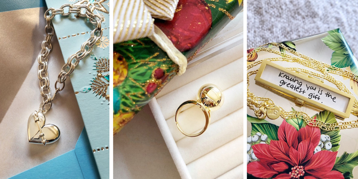 Shown here: A selection of Fortune & Frame jewelry, thoughtful holiday gifts for the girl who has everything.